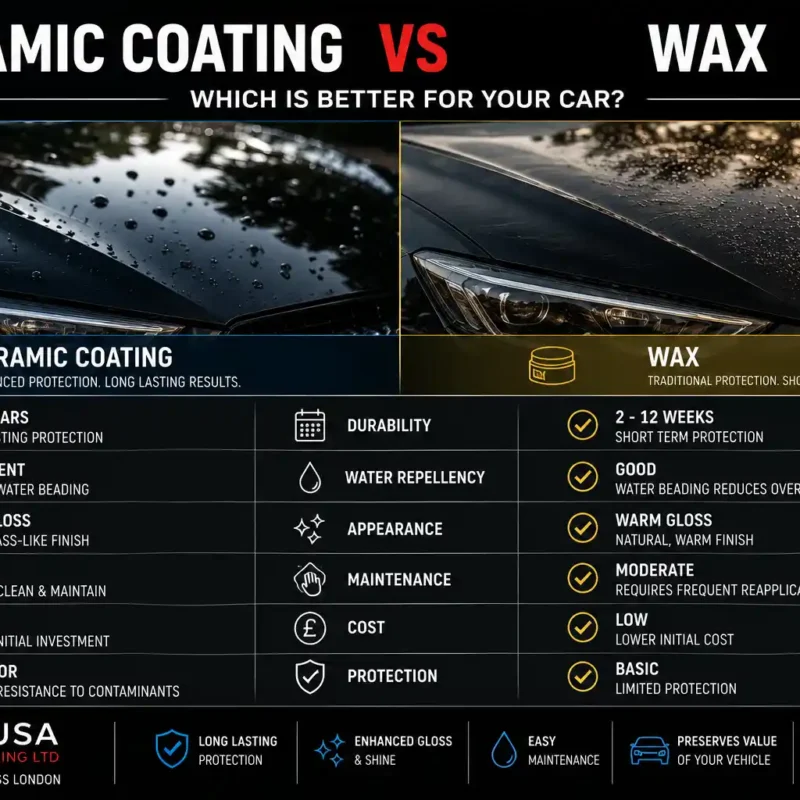 ceramic coating vs wax comparison on vehicle paintwork